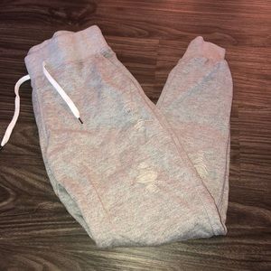Grey cropped ripped sweats